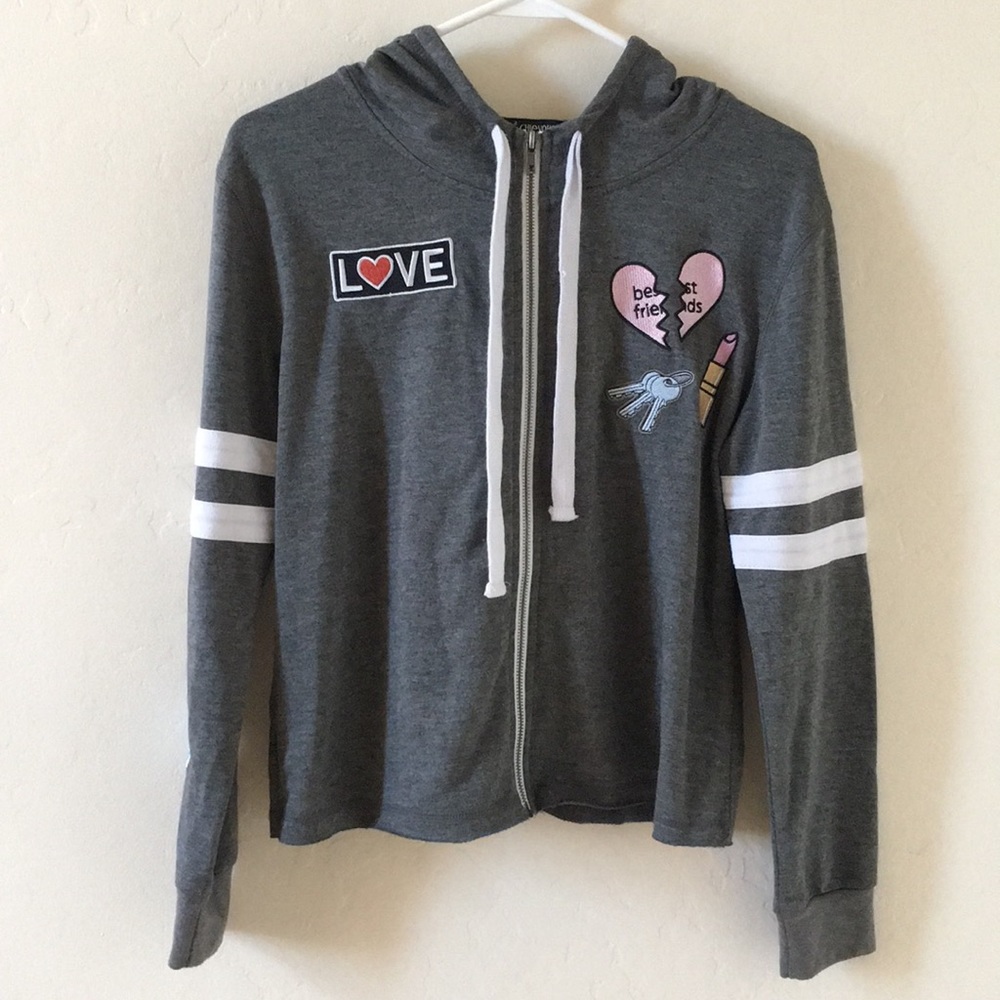 grey hoodie